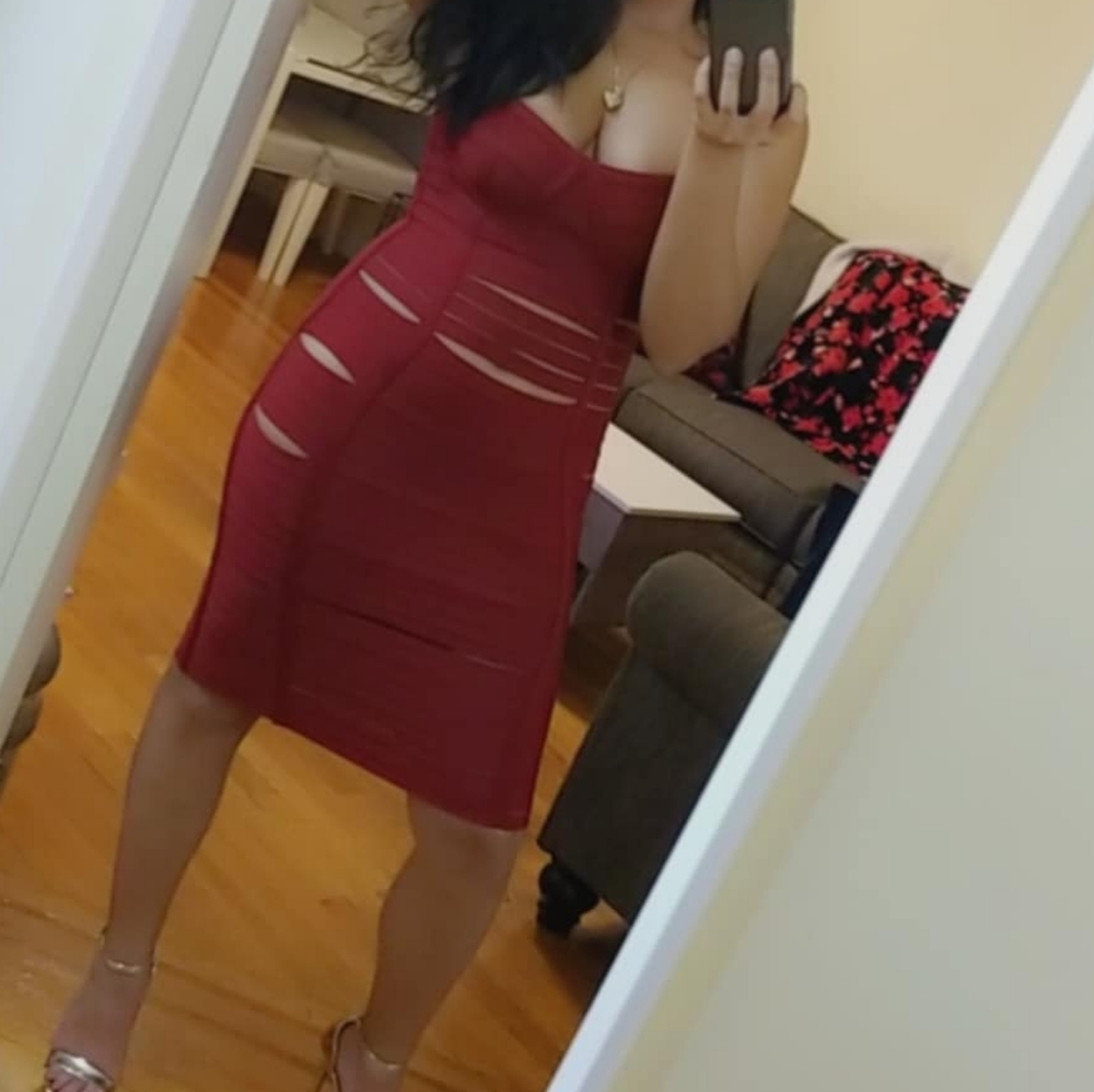 Red cut out dresd